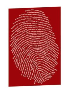 Postkarte Einzigartig Fingerabdruck rot